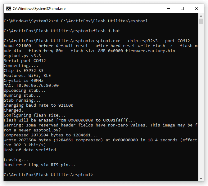 esptool,  firmware.factory.bin
